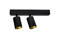 A Block Dobbel Spot Med Base 2x9W 2700K Dimbar - Svart/Gullfarget