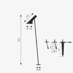 Louis Poulsen AJ Garden Pullert Med Spyd H:95cm - Startpakke -Lightup Butikk AJ Garden Pullert med spyd H95cm Startpakke Utebelysning pullert Louis Poulsen LP 5747306619 3