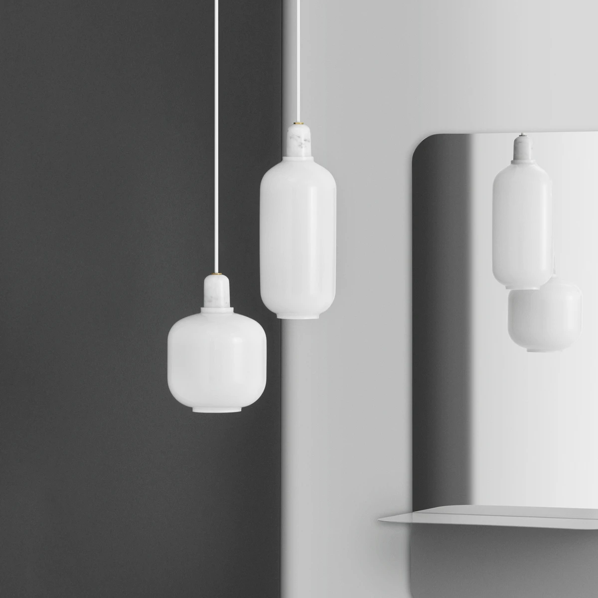 Normann Copenhagen Amp Pendel L - Hvit 4 Normann Copenhagen Amp Pendel L - Hvit - Bilde 2