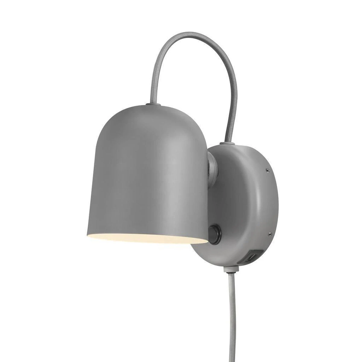 Angle Vegglampe Med USB - Grå 3 Angle Vegglampe Med USB - Grå