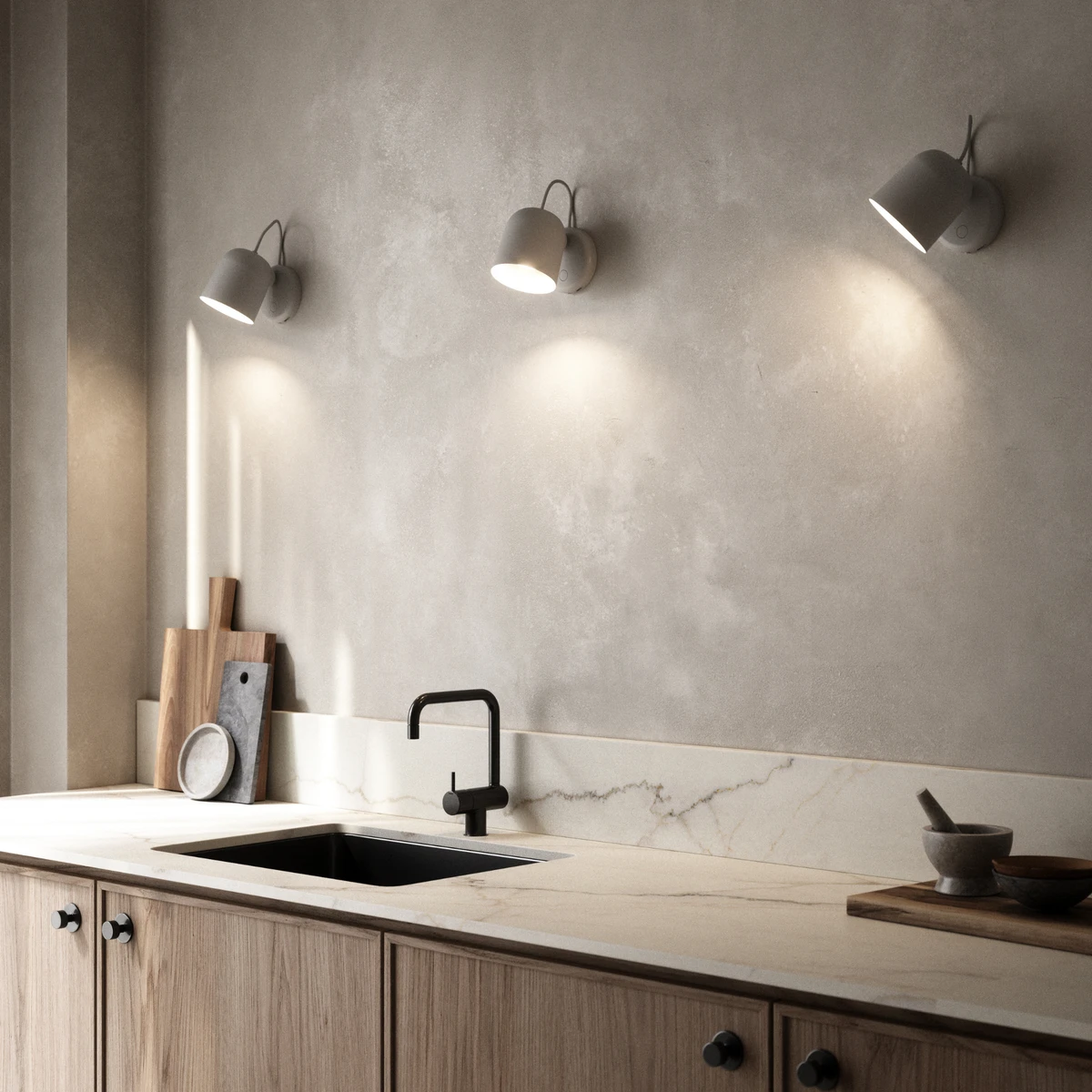 Angle Vegglampe Med USB - Grå 4 Angle Vegglampe Med USB - Grå - Bilde 2