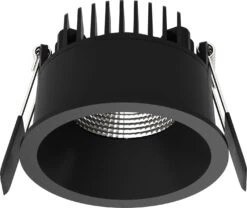 Aria D75 Lavtbyggende Downlight 7W 2700K IP44 M/flicker Free Dimbar Driver- Svart