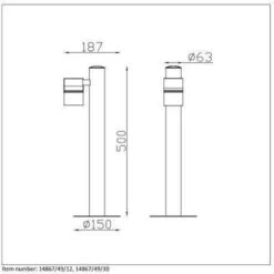 Arne Pullert Utendørs IP44 GU10 50 Cm - Satin Krom -Lightup Butikk Arne pullert utendors IP44 GU10 50 cm Satin Krom Utebelysning pullert Lucide lc148674912 5