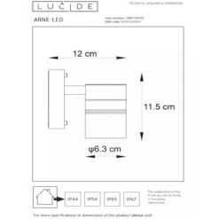 Arne Vegglampe Utendørs Ned IP44 GU10 - Svart -Lightup Butikk Arne vegglampe utendors ned IP44 GU10 Svart Utebelysning vegg opp og ned Lucide lc148670530 5