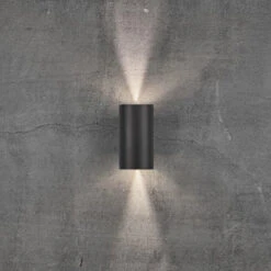 Nordlux Asbol Vegglampe Opp/ned 2 X 6,5W IP44 - Svart -Lightup Butikk Asbol vegglampe oppned 2 x 65W IP44 Svart Utebelysning vegg opp og ned Nordlux 84971003 5