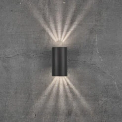 Nordlux Asbol Vegglampe Opp/ned 2 X 6,5W IP44 - Svart -Lightup Butikk Asbol vegglampe oppned 2 x 65W IP44 Svart Utebelysning vegg opp og ned Nordlux 84971003 6