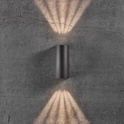 Nordlux Asbol Vegglampe Opp/ned 2 X 6,5W IP44 - Svart -Lightup Butikk Asbol vegglampe oppned 2 x 65W IP44 Svart Utebelysning vegg opp og ned Nordlux 84971003 7