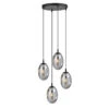 Astral Rondell Takpendel 4-lys - Svart/Røykfarget -Lightup Butikk Astral rondell takpendel 4 lys SvartRoykfarget Takpendler Emibig 12664PREM 1