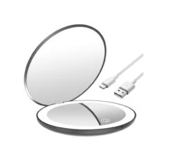 Beauty Hand Oppladbart Sminkespeil Med Lys - Svart -Lightup Butikk Beauty Hand oppladbart sminkespeil med lys Svart Baderomsbelysning sminkespeil NorDesign 53605305 3