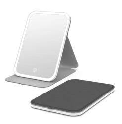 Beauty Table Oppladbart Sminkespeil Med Lys - Svart