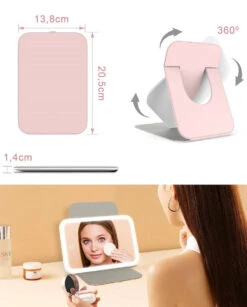 Beauty Table Oppladbart Sminkespeil Med Lys - Svart -Lightup Butikk Beauty Table oppladbart sminkespeil med lys Svart Baderomsbelysning sminkespeil NorDesign 103605305 3