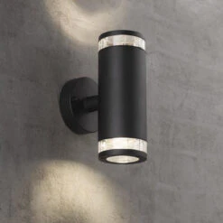 Nordlux Birk Vegglampe Utendørs Opp/ned - Svart