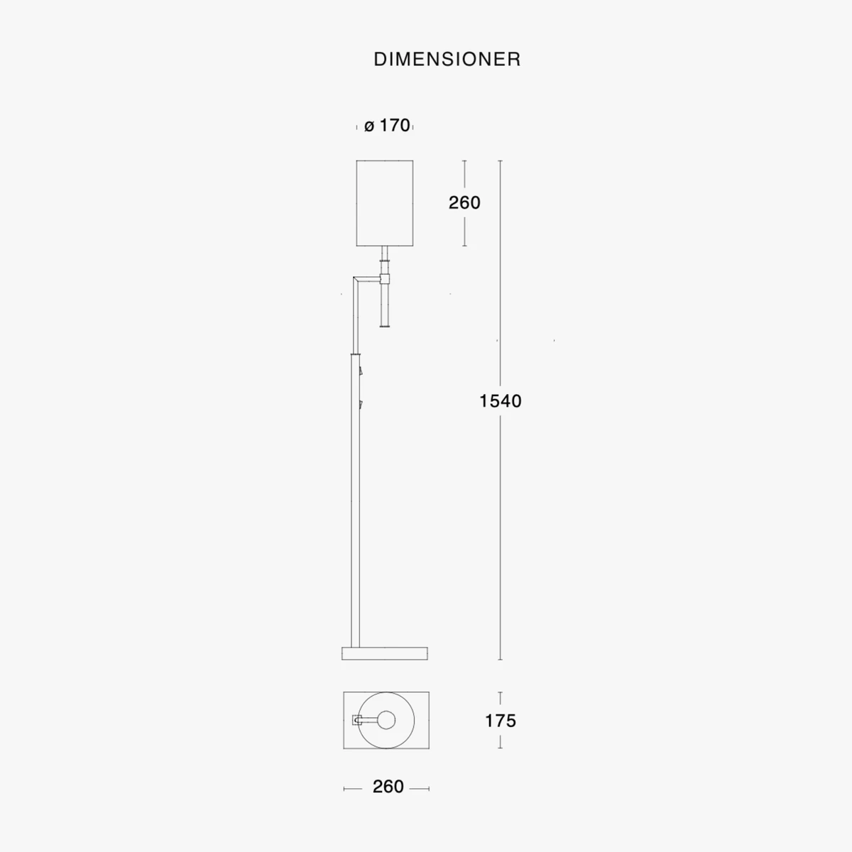Butler Gulvlampe - Rå Messing 6 Butler Gulvlampe - Rå Messing - Bilde 4