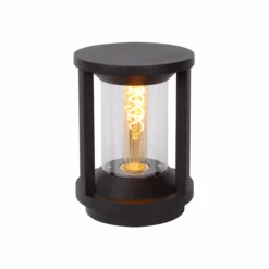 Cadix Pullert 22cm - Svart -Lightup Butikk Cadix Pullert 22cm Svart Utebelysning pullert Lucide LC158042230 3