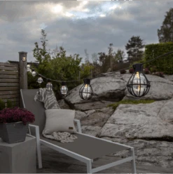 Star Trading Cage Lysslynge Utendørs Med 8 Lys IP44 - Svart