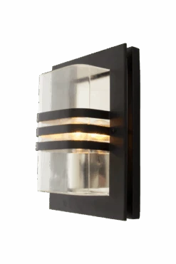 Capo Vegglampe Utendørs IP44 E27 - Svart/Klart Glass