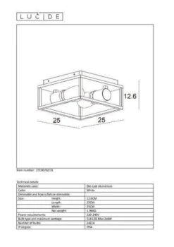 Carlyn Taklampe Baderom IP54 -Lightup Butikk Carlyn taklampe baderom IP54 Taklamper Lucide LC271000231 14