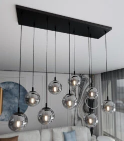 Cosmo Takpendel 9 Lys - Svart/Røykfarget