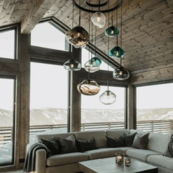 Crystal Stone Ø25 - Blågrønn / Messing 11 Crystal Stone Ø25 - Blågrønn / Messing -Lightup Butikk Crystal Stone O25 Blagronn Messing Takpendler Hadeland Glassverk Hak 250 CS 2029 Messing 5