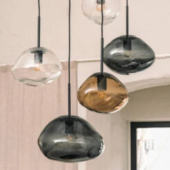 Crystal Stone Ø25- Klar M/Soda / Stål 7 Crystal Stone Ø25- Klar M/Soda / Stål -Lightup Butikk Crystal Stone O25 Klar mSoda Stal Takpendler Hadeland Glassverk Hak 250 CS 1001 12 Stal 3