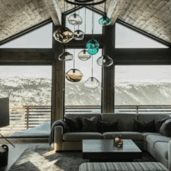 Crystal Stone Ø30 - Kakao / Stål -Lightup Butikk Crystal Stone O30 Kakao Stal Takpendler Hadeland Glassverk Hak 300 CS 2053 Stal 3