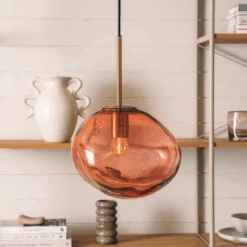 Crystal Stone Ø30 - Morgenrød / Messing -Lightup Butikk Crystal Stone O30 Morgenrod Messing Takpendler Hadeland Glassverk Hak 300 CS 2007 Messing 3