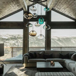 Crystal Stone Ø30 - Oliven / Svart -Lightup Butikk Crystal Stone O30 Oliven Svart Takpendler Hadeland Glassverk Hak 300 CS 1004 Svart 3