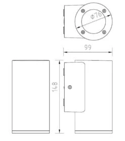 Cylindro Vegglampe Ned Utendørs IP54 - Grafitt Grå -Lightup Butikk Cylindro vegglampe ned utendors IP54 Grafitt gra Utebelysning vegg opp og ned NorDesign 402010120 3