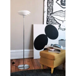 DL31 Gulvlampe - Krom/Opal Glass