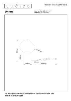 Davin Bordlampe 11 Davin Bordlampe -Lightup Butikk Davin bordlampe Bordlamper Lucide LC055480161 5