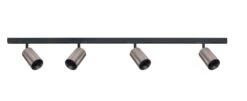 Designline Tube Pro Komplett 1.9 Meter Spotskinne Med 4 Spotter GU10 - Svart/Titanium