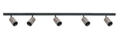 Designline Tube Pro Komplett 1.9 Meter Spotskinne Med 5 Spotter GU10 - Svart/Titanium