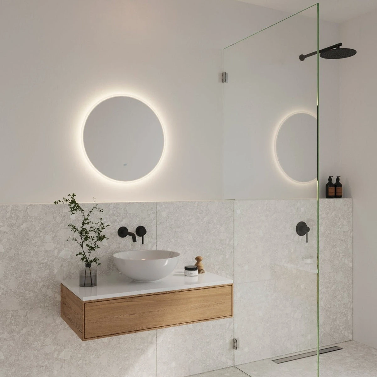 Nordlux Dovina Vegglampe 60 Cm M/speil 20W IP44 4000K - Klar 3 Nordlux Dovina Vegglampe 60 Cm M/speil 20W IP44 4000K - Klar