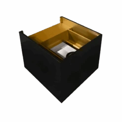 Duhr Square Vegglampe Opp/ned IP54 - Svart/Gull