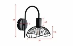 Elsa Buet Vegglampe - Svart -Lightup Butikk Elsa buet vegglampe Svart Vegglamper Venture Home 15521 888 6
