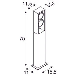 Eskina Pullert 75 Cm IP65 27W 3000/4000 Kelvin -Lightup Butikk Eskina pullert 75 cm IP65 27W 30004000 Kelvin Utebelysning pullert Slv slv 1004751 6