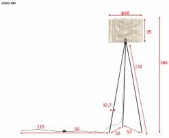Fence Gulvlampe 160 Cm - Svart/Naturfarget -Lightup Butikk Fence gulvlampe 160 cm SvartNaturfarget Gulvlamper Venture Home 15662 480 5