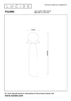 Figaro Bordlampe 48,8 Cm 13 Figaro Bordlampe 48,8 Cm -Lightup Butikk Figaro bordlampe 488 cm Bordlamper Lucide LC135445036 6