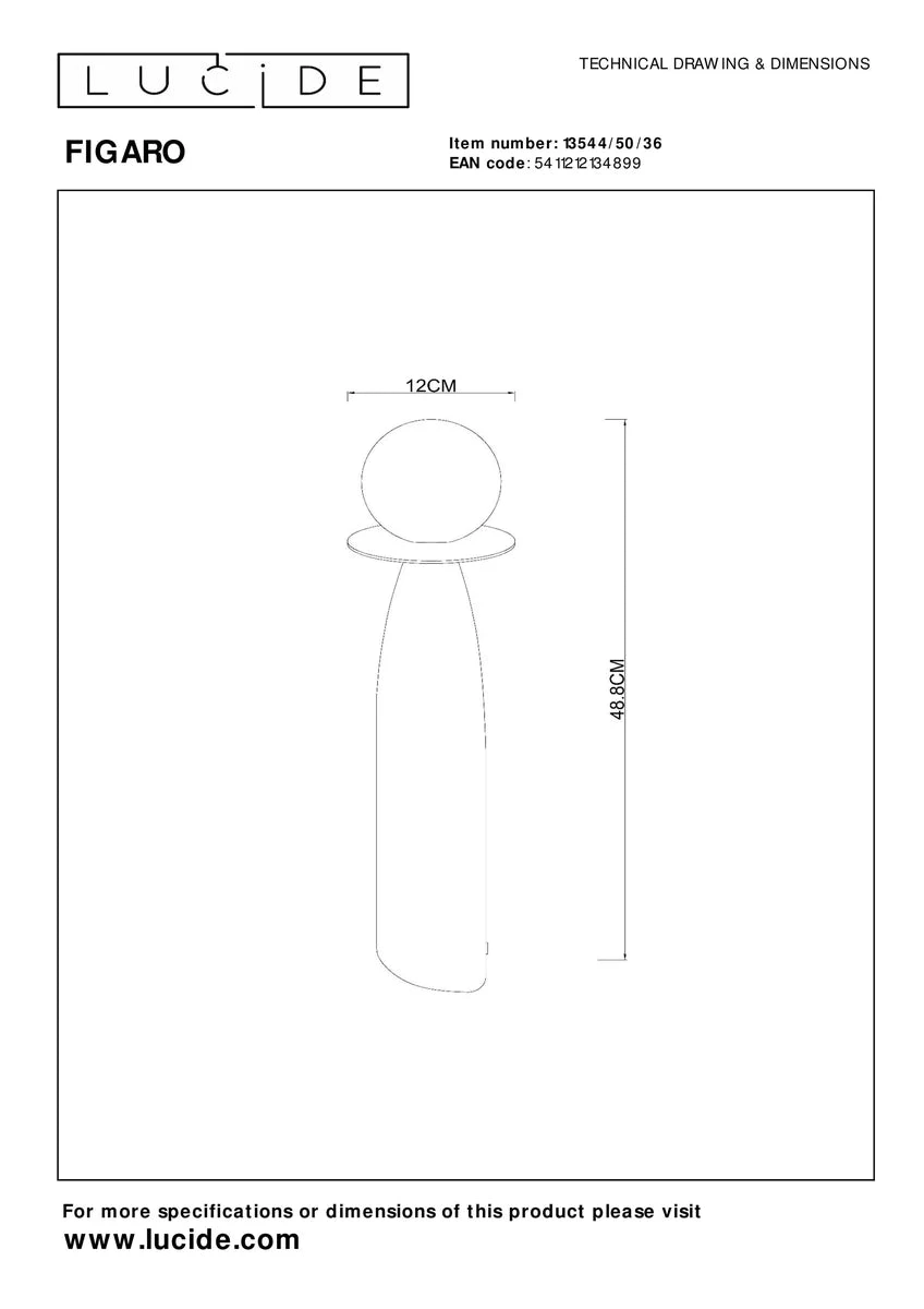 Figaro Bordlampe 48,8 Cm 8 Figaro Bordlampe 48,8 Cm - Bilde 6