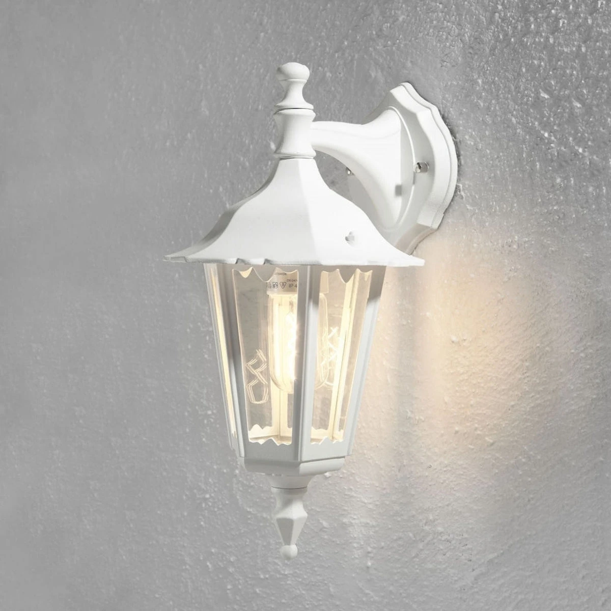 Konstsmide Firenze Vegglampe Ned E27 - Hvit 4 Konstsmide Firenze Vegglampe Ned E27 - Hvit - Bilde 2
