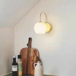 Nordlux Franca Vegglampe - Messing/Opal