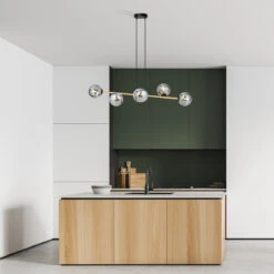 Gravity Takpendel 6-lys - Svart/Røyk/Gullfarget -Lightup Butikk Gravity takpendel 6 lys SvartRoykGullfarget Takpendler Emibig 12376 5