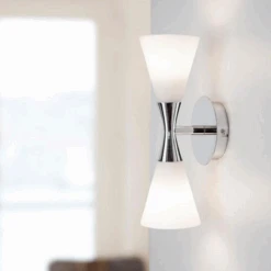 Herstal Harlekin Duo Vegglampe - Krom