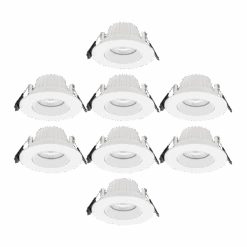 Icarus Lavtbyggende Downlight Isosafe 7W RA95 2700K 68-83 Mm Dimbar 8 Pakning - Hvit