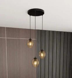 Istar Rondell Takpendel 3 Lys - Svart/Amberfarget -Lightup Butikk Istar rondell takpendel 3 lys SvartAmberfarget Takpendler Emibig 6813PREM 3