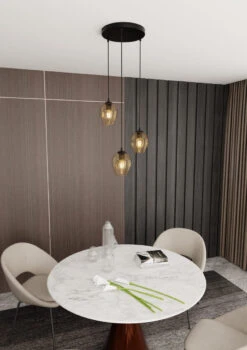 Istar Rondell Takpendel 3 Lys - Svart/Amberfarget -Lightup Butikk Istar rondell takpendel 3 lys SvartAmberfarget Takpendler Emibig 6813PREM 5