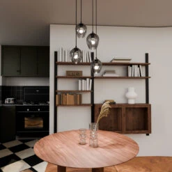 Istar Rondell Takpendel 4 Lys - Svart/Røykfarget -Lightup Butikk Istar rondell takpendel 4 lys SvartRoykfarget Takpendler Emibig 6804PREM 4