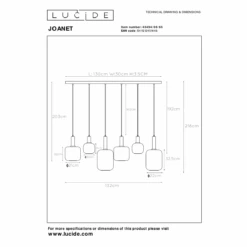 Joanet Takpendel Skinne 6 Lys -Lightup Butikk Joanet takpendel skinne 6 lys Takpendler Lucide LC454940665 6