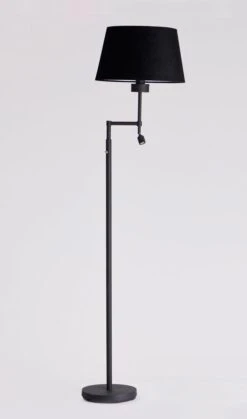 Kasper Gulvlamper M/skjerm M/lesearm 3W - Svart