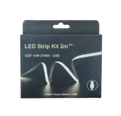 LED Strip Kit 14W 2700 Kelvin Med USB Og Dimmer - 2 Meter